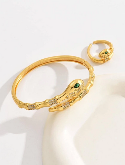 Vintage Snake Cuff Bangle and Ring