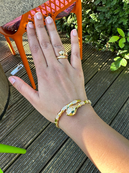 Vintage Snake Cuff Bangle and Ring