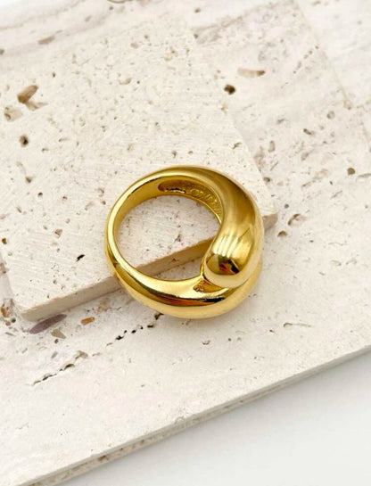 Blakely Statement Gold Ring Stainless Steel