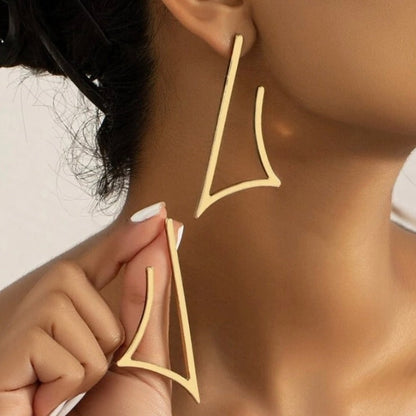 Irregular Geometric Gold Earrings